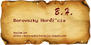 Borovszky Horácia névjegykártya